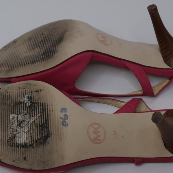 Michael Kors pink strappy slingback sandal heels size 6 - Picture 4 of 4